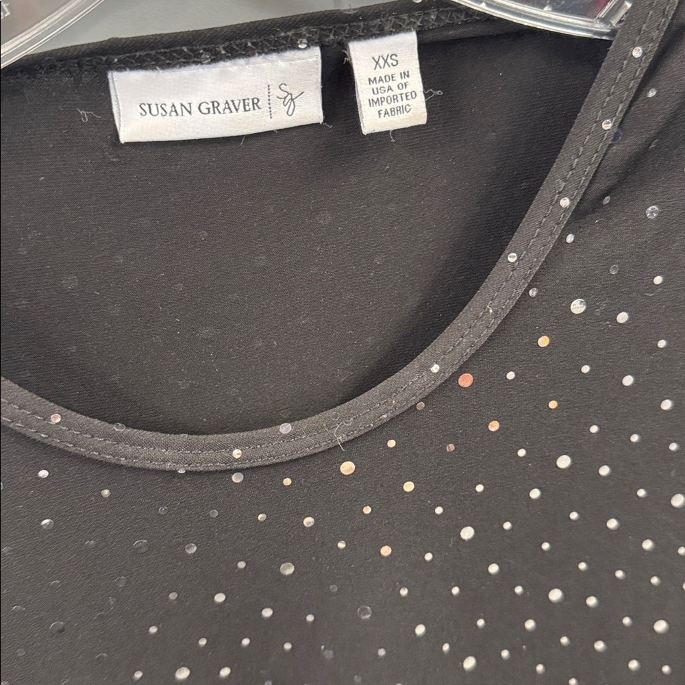 Susan graver metallic polka dot top xxs // 112816 - Picture 2 of 2